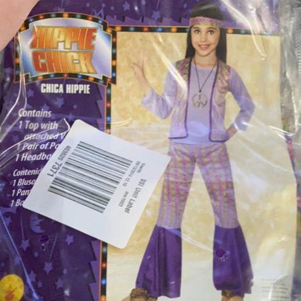 New Size 4 6 Girls Hippie Halloween Costume